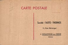 CPA Publicite Vite Mieux Meilleur Auto Thermos Rue Beranger Boulogne 
