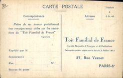 CPA Publicite Toit familial de France Rue Vernet Paris 8eme