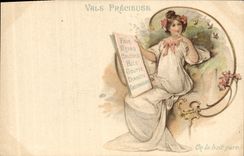 CPA Publicite Vals Precieuse On la boit pure Femme 