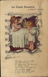 CPA Fantaisie Illustrateur La Casta Susanna di Oscar Fetras Enfants Bertiglia