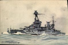 CPA Fantaisie Illustrateur Haffner Bateau de Guerre Cuirasse Lorraine