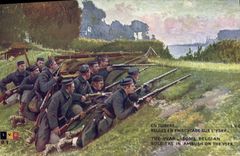 CPA Militaria Belges en embuscade sur l'Yser 