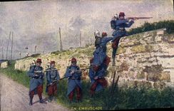 CPA Militaria En embuscade 