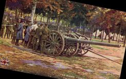 CPA Militaria Canons anglais a longue portee 