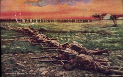 CPA Militaria Infanterie anglaise en action 