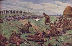 CPA Militaria L'abus du drapeau blanc 