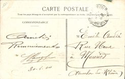 Postal Folclore Vino Viñedos Champaña Reims Trabajo del vino de Champaña el desatasco la dosificación el taponado y el muselage