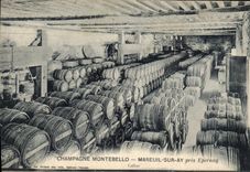 Vintage Postcard Folklore Wine Vineyards Champagne Montebello Mareuil on Ay close Epernay Storeroom