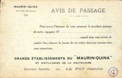 CPA Publicite Le Puy Rocher de Corneille et statue colossale de ND de France Maurin Quina Boulevard Gambetta Le Puy