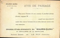 CPA Publicite Le Puy Vue panoramique de la ville La place du Breuil La fontaine Crozatier La cathedrale Notre Dame de France Maurin Quina Boulevard Gambetta Le Puy