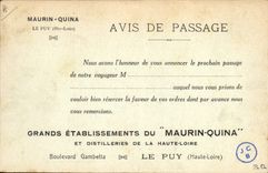 CPA Publicite Le Puy Vue panoramique de la ville La place du Breuil La fontaine Crozatier La cathedrale Notre Dame de France Maurin Quina Boulevard Gambetta Le Puy