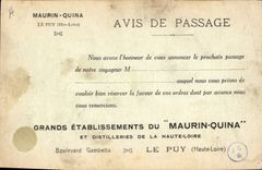 CPA Publicite Le Puy Rocher de Corneille et statue colossale de ND de France Maurin Quina Boulevard Gambetta Le Puy