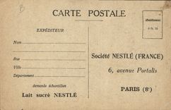 CPA Publicite Le bebe Nestle fait l'admiration de tous Police Policier Automobile Avenue Portalis Paris 8eme