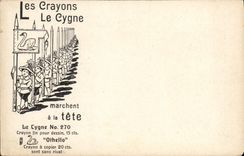 CPA Publicite Les crayons Le Cygne Enfants