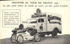CPA Publicite Souvenir du Tour de France 1935 Quintonine Automobile Bus TOP