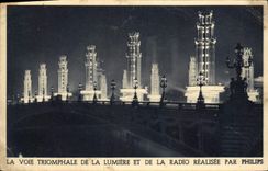 CPA Publicite La voie triomphale de la lumiere et de la radio Philips Paris Alexandre III 