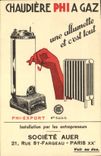 CPA Publicite Chaudiere Phi a Gaz Societe Auer Rue St Fargeau Paris 20eme