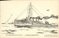 CPA Fantaisie Illustrateur Haffner Bateau de Guerre Contre torpilleurs 