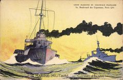 CPA Fantaisie Illustrateur Haffner Bateau de Guerre Cuirasses d'escadre 
