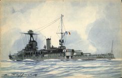 CPA Fantaisie Illustrateur Haffner Bateau de Guerre Cuirasse Provence 