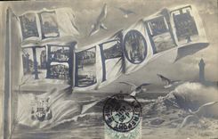 Vintage Postcard Headlight Treport Gulls