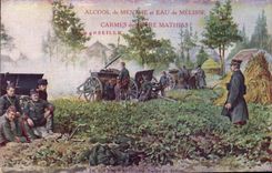 Postal Militaria Artillería Belga en acción Hermano Mathias