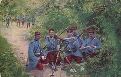 CPA Militaria La mitrailleuse 