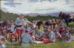 CPA Militaria Une bonne partie de cartes 