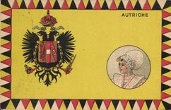 CPA Drapeau Femme Autriche Austria