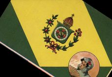 CPA Drapeau Femme Bresil Brazil