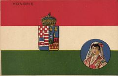 CPA Drapeau Femme Hongrie Hungary