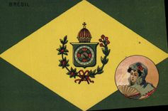 CPA Drapeau Femme Bresil Brazil