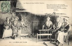 Postal Folclore las canciones de Jean Ramo ilustradas la madre a las muchachas