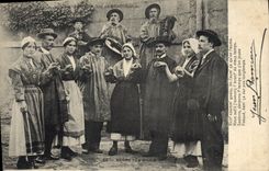 CPA Folklore Les chansons de Jean Rameau illustrees Berry Le Branle 