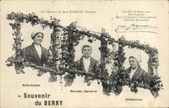 Postal Folclore las canciones de Jean Ramo ilustradas San Amand Bourges Sancerre Chateauroux