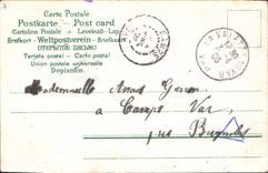 CPA Fantaisie Fleurs Ancre de marine Trefles Fer a cheval 