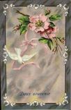 CPA Fantaisie Fleurs Colombe 