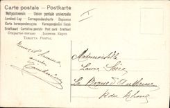 CPA Fantaisie Fleurs Hirondelles 