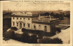 Vintage Postcard Folklore Wine Vintage Mumm Champagne offices