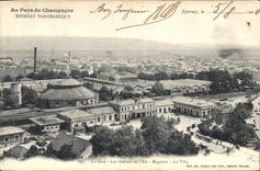 Vintage Postcard Folklore Wine Vintage Epernay Champagne the station workshops of the Magenta East the villa