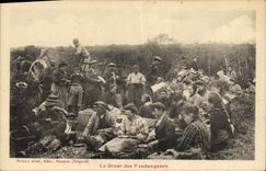 CPA Folklore Vin Vendange Champagne Le diner des vendangeurs TOP