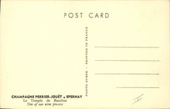 CPA Folklore Vin Vendange Champagne Perrier Jouet Epernay Le temple de Bacchus