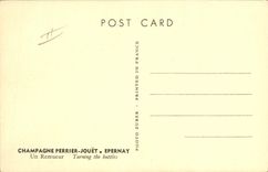 Vintage Postcard Folklore Wine Vintage Champagne Perrier Epernay Toy a stirrer