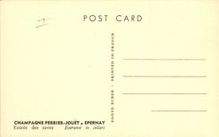 Postal Folclore Vino Vendimia Champaña Cantero Juguete Epernay Entrada de las bodegas