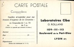 Postal Publicidad Temporada de baño Coranine