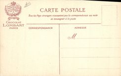 Postal Publicidad Chocolate Lombart las cuatro esquinas Mujeres