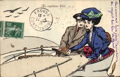 CPA Fantaisie Illustrateur Femme Au septieme Ciel Automobile