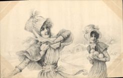 CPA Fantaisie Illustrateur Femmes