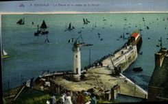 CPA Phare Cancale Le phare et la jetee de la Houle 