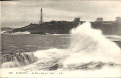 Vintage Postcard Biaritz the Headlight by heavy weather